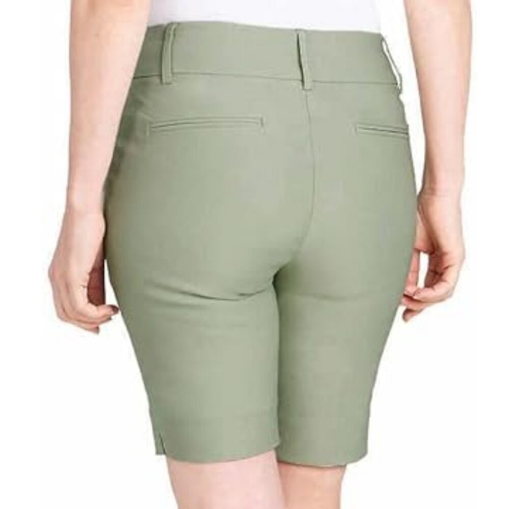 👚3 FOR $23👚 NEW Hilary Radley Sage Knee Length Long Bermuda Pull On Shorts 18 - Picture 4 of 7